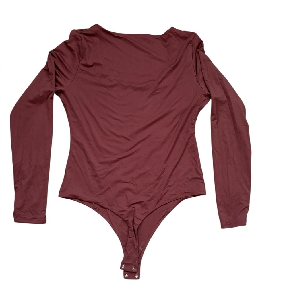 Pumiey Long Sleeve Scoop Neck Bodysuit Body Hugging Buttery Soft Size 2XL - Picture 3 of 5